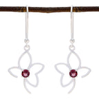 Garnet-Egyptian-Nova-Solitaire-Dangle-Red-925-Sterling-Silver-Earring