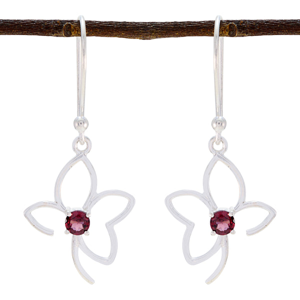 Garnet-Egyptian-Nova-Solitaire-Dangle-Red-925-Sterling-Silver-Earring