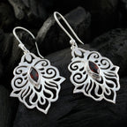 Garnet-American-Olivia-Solitaire-Dangle-Red-925-Silver-Earring