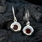 Garnet-Korean-Pauline-Solitaire-Dangle-Red-Sterling-Silver-Earring