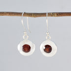Garnet-Korean-Pauline-Solitaire-Dangle-Red-Sterling-Silver-Earring