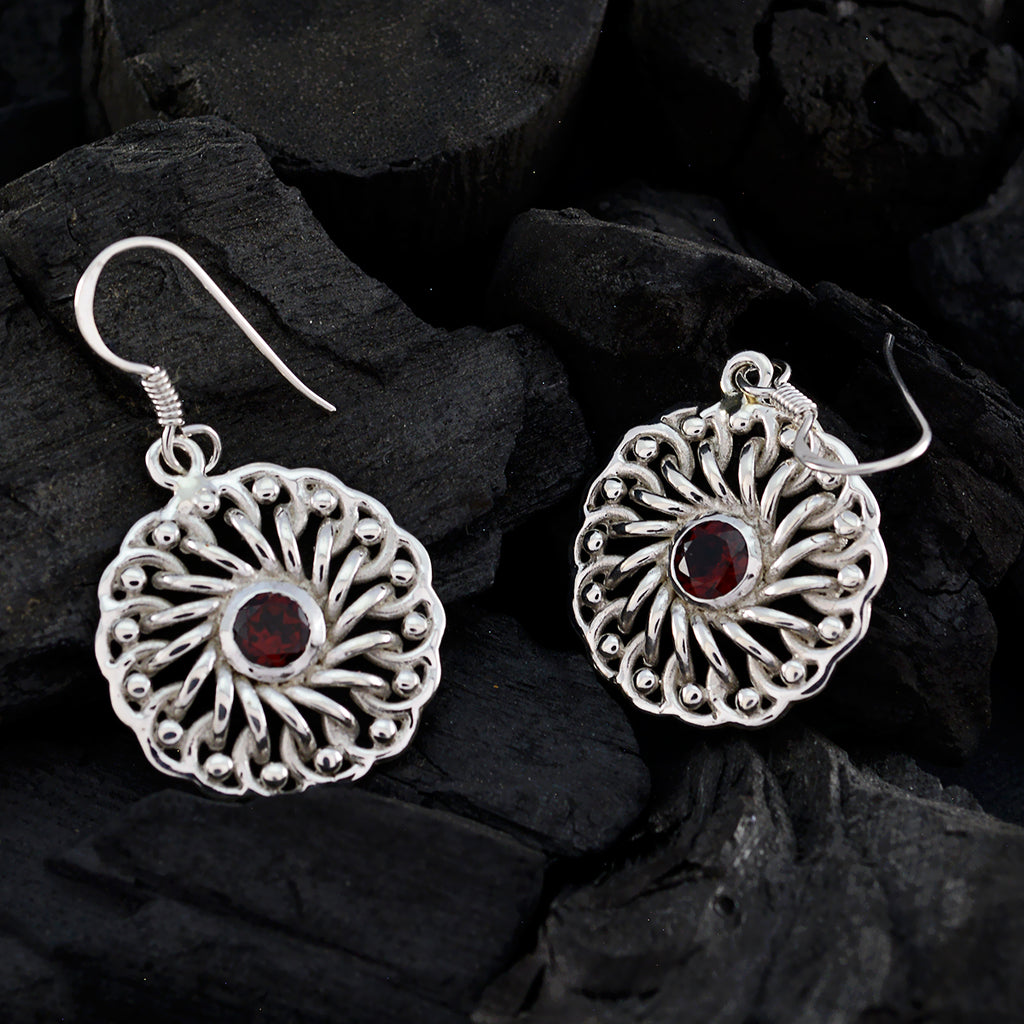 Garnet-Italian-Sarah-Solitaire-Dangle-Red-925-Sterling-Silver-Earring