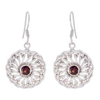 Garnet-Italian-Sarah-Solitaire-Dangle-Red-925-Sterling-Silver-Earring