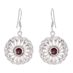 Garnet-Italian-Sarah-Solitaire-Dangle-Red-925-Sterling-Silver-Earring