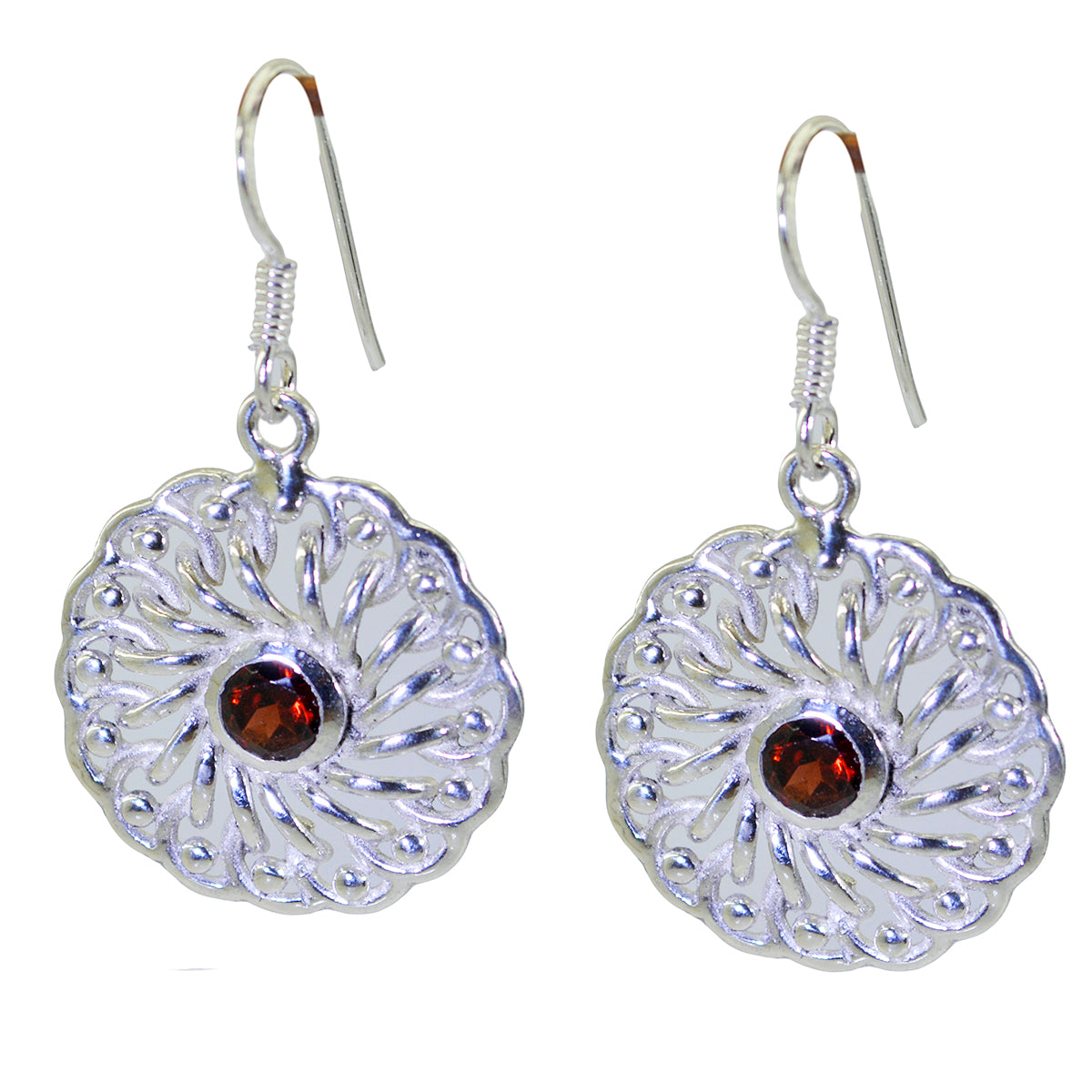 Garnet-Italian-Sarah-Solitaire-Dangle-Red-925-Sterling-Silver-Earring