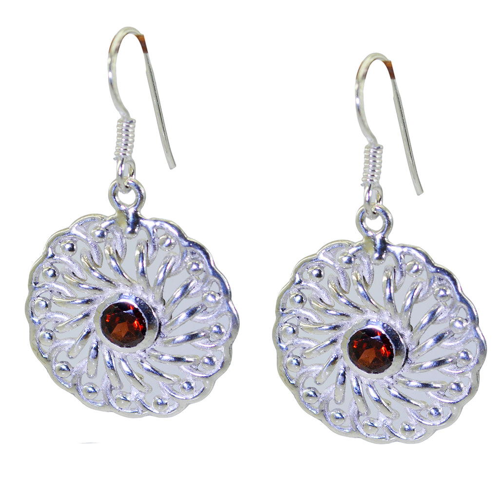 Garnet-Italian-Sarah-Solitaire-Dangle-Red-925-Sterling-Silver-Earring
