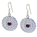 Garnet-Italian-Sarah-Solitaire-Dangle-Red-925-Sterling-Silver-Earring