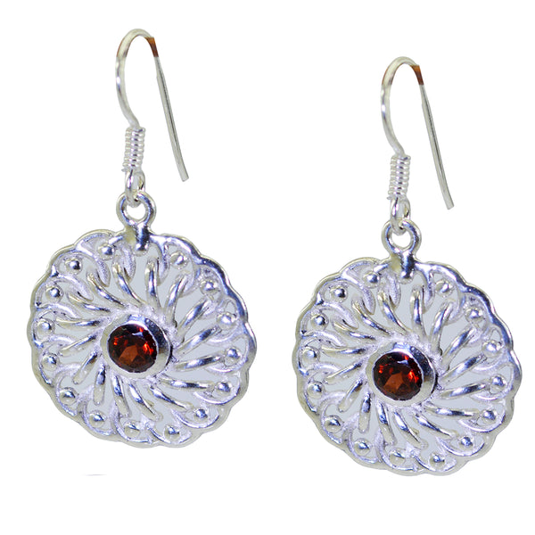 Garnet-Italian-Sarah-Solitaire-Dangle-Red-925-Sterling-Silver-Earring