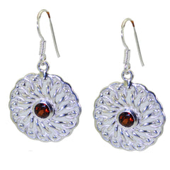 Garnet-Italian-Sarah-Solitaire-Dangle-Red-925-Sterling-Silver-Earring