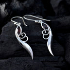 Garnet-Middle-Eastern-Savannah-Solitaire-Dangle-Red-Sterling-Silver-Earring