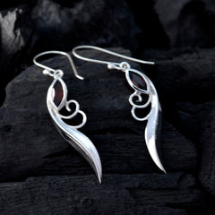 Garnet-Middle-Eastern-Savannah-Solitaire-Dangle-Red-Sterling-Silver-Earring