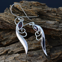 Garnet-Middle-Eastern-Savannah-Solitaire-Dangle-Red-Sterling-Silver-Earring