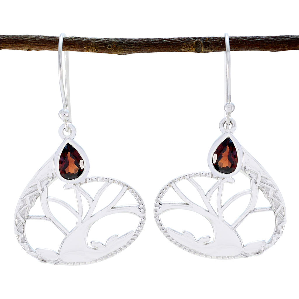Garnet-Mexican-Scarlett-Solitaire-Dangle-Red-Sterling-Silver-Earring