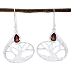 Garnet-Mexican-Scarlett-Solitaire-Dangle-Red-Sterling-Silver-Earring