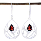 Garnet-Australian-Skylar-Solitaire-Dangle-Red-Silver-Earring