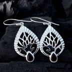 Garnet-Spanish-Sofia-Solitaire-Dangle-Red-Sterling-Silver-Earring