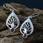 Garnet-Spanish-Sofia-Solitaire-Dangle-Red-Sterling-Silver-Earring