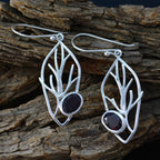 Garnet-Russian-Nova-Solitaire-Dangle-Red-925-Silver-Earring