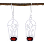 Garnet-Japanese-Sarah-Solitaire-Dangle-Red-925-Silver-Earring