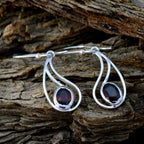 Garnet-Latin-American-Sophia-Solitaire-Dangle-Red-Silver-Earring