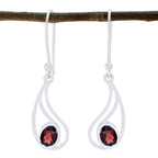 Garnet-Latin-American-Sophia-Solitaire-Dangle-Red-Silver-Earring
