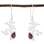 Garnet-French-Stella-Solitaire-Dangle-Red-925-Silver-Earring