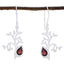 Garnet-French-Stella-Solitaire-Dangle-Red-925-Silver-Earring