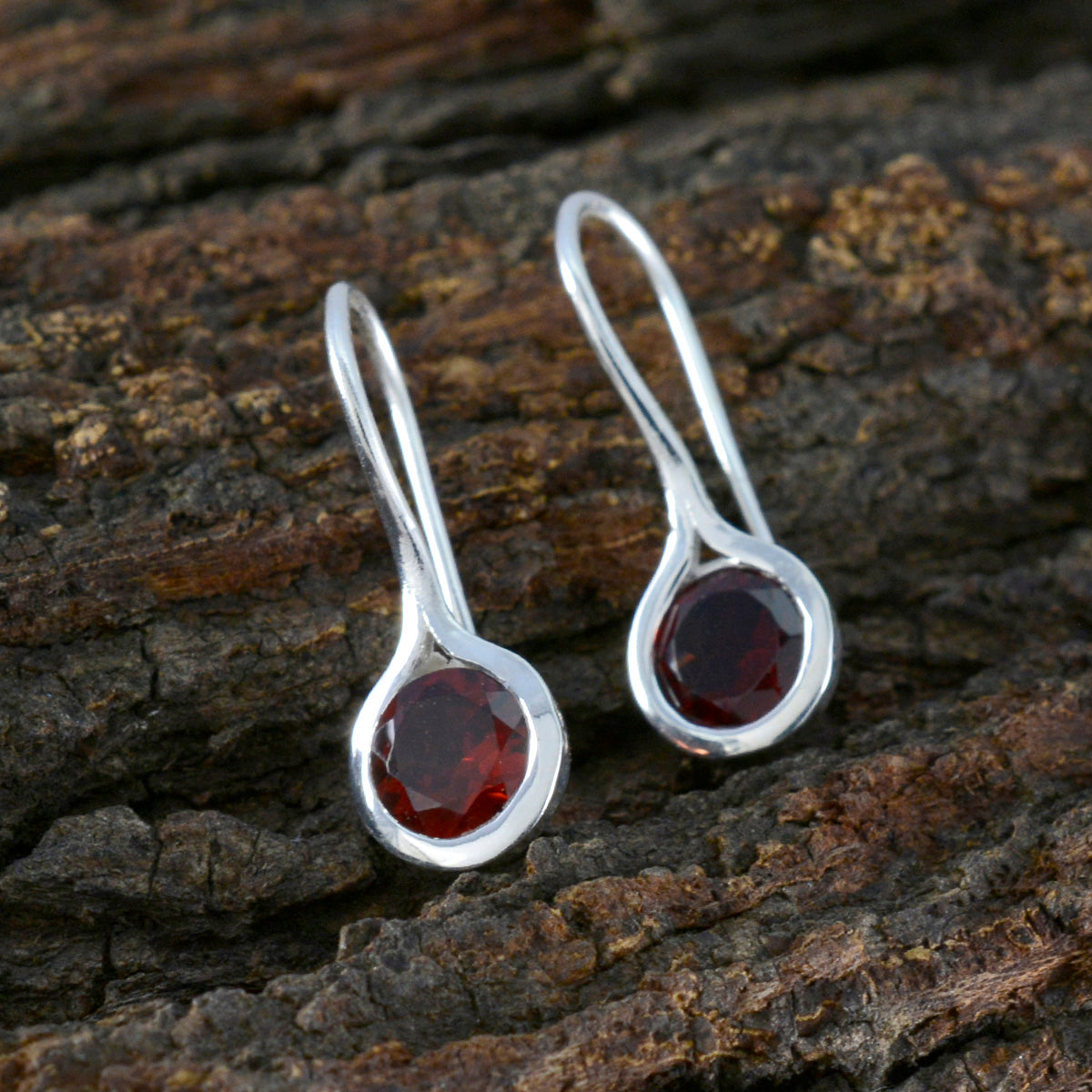 Garnet-Moroccan-Ines-Solitaire-Dangle-Red-925-Sterling-Silver-Earring