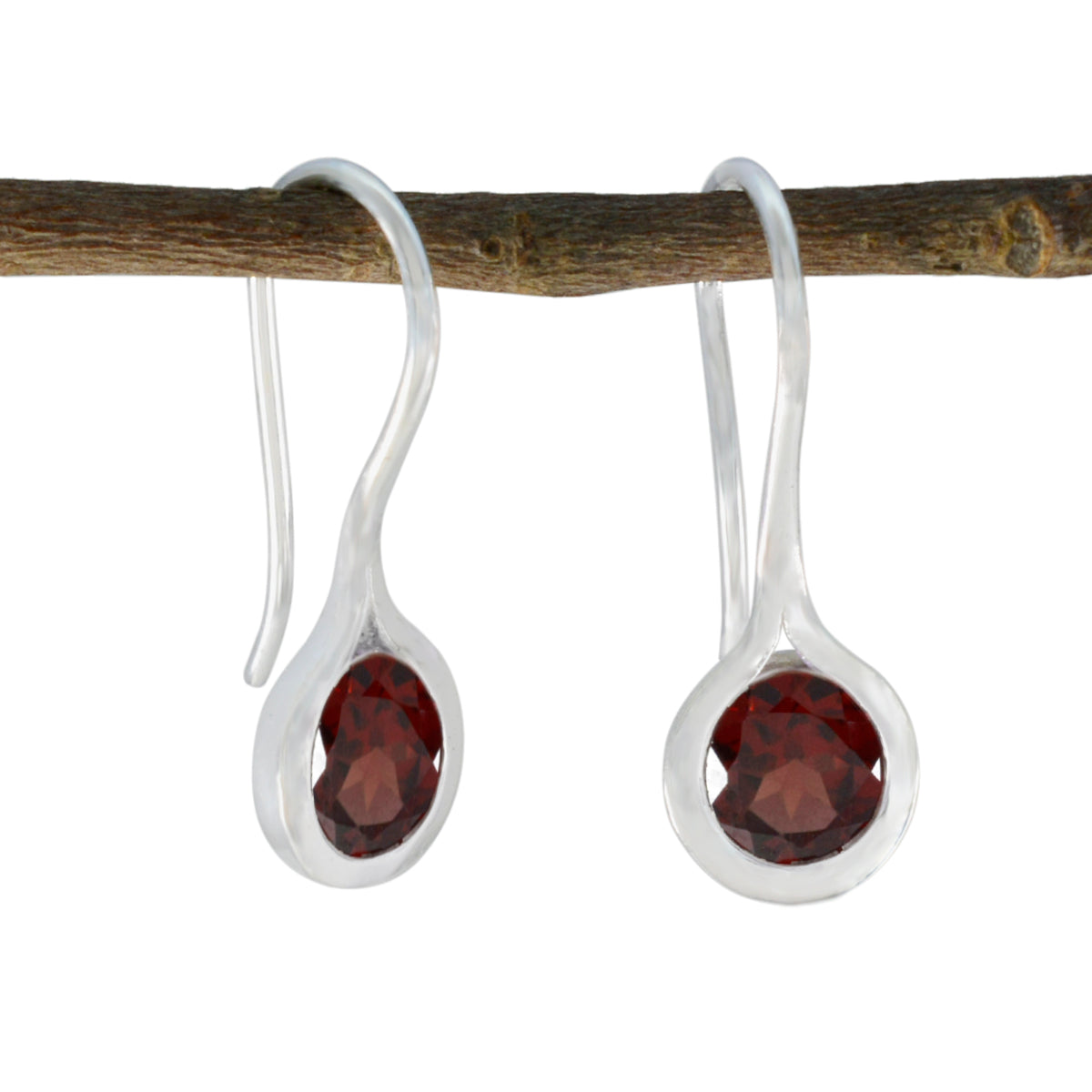 Garnet-Moroccan-Ines-Solitaire-Dangle-Red-925-Sterling-Silver-Earring