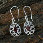 Garnet-Australian-Mila-Solitaire-Dangle-Red-925-Sterling-Silver-Earring