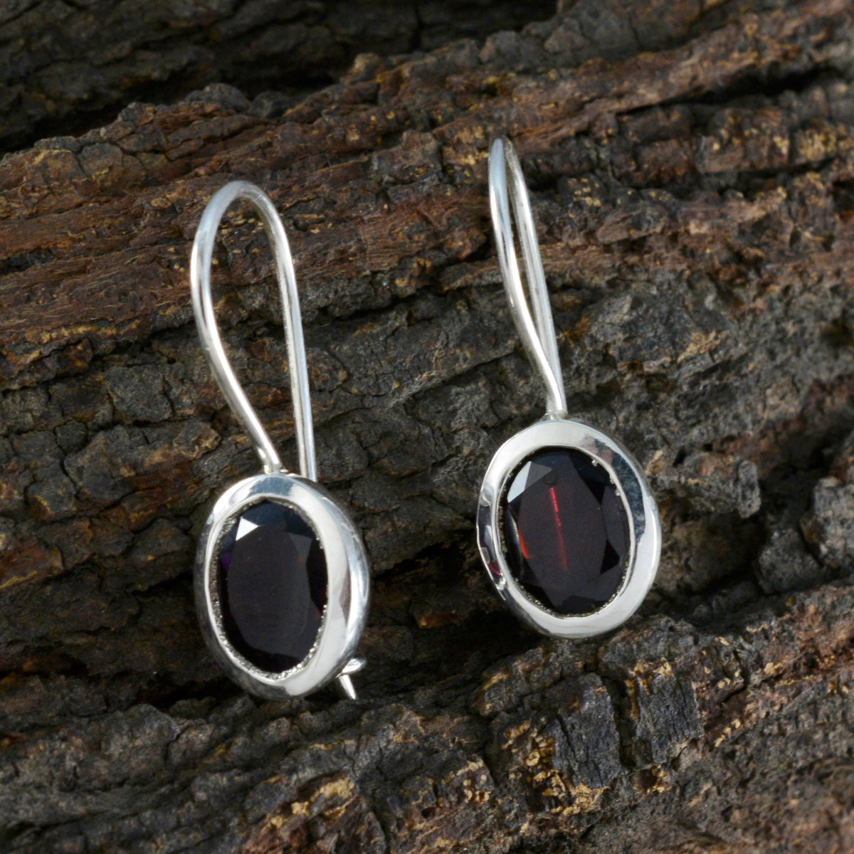 Garnet-Moroccan-Violet-Solitaire-Dangle-Red-925-Silver-Earring