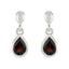 Garnet-Egyptian-Aiko-Solitaire-Stud-Red-Silver-Earring
