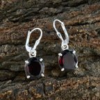Garnet-Egyptian-Yasmin-Solitaire-Dangle-Red-925-Sterling-Silver-Earring