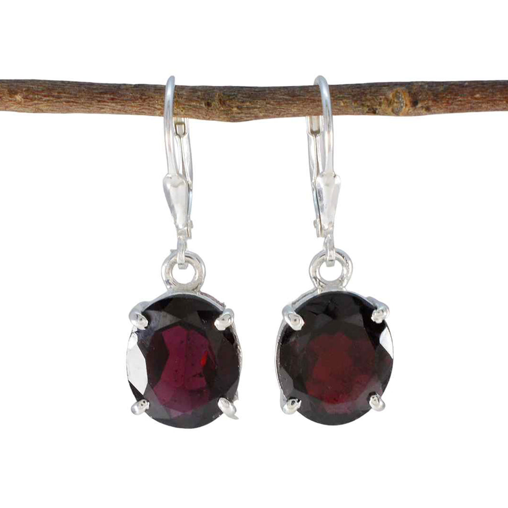 Garnet-Egyptian-Yasmin-Solitaire-Dangle-Red-925-Sterling-Silver-Earring