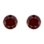 Garnet-Korean-Zoe-Solitaire-Stud-Red-925-Sterling-Silver-Earring
