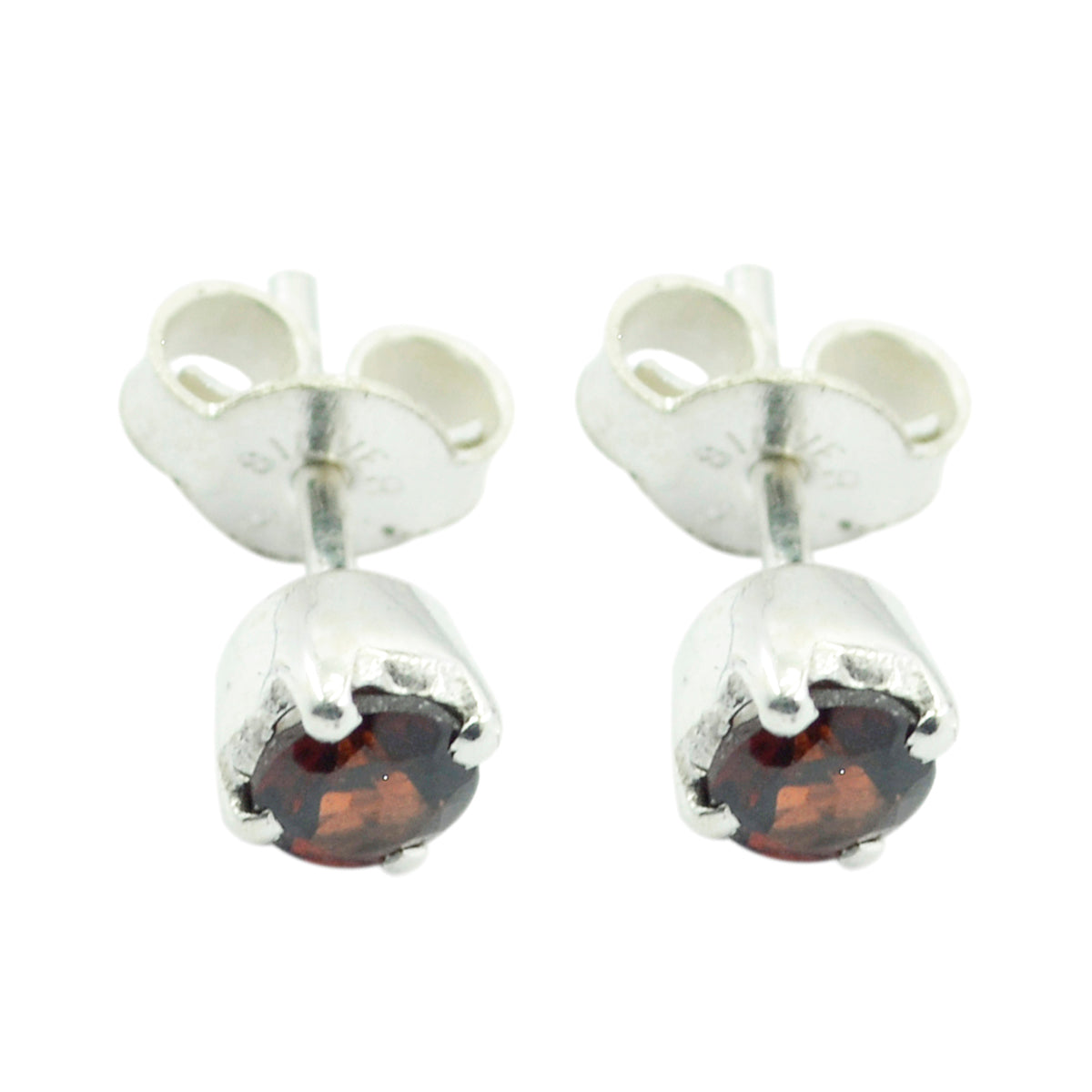 Garnet-Japanese-Zoey-Solitaire-Stud-Red-925-Silver-Earring Huvudsaklig produktbild