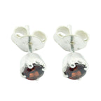 Garnet-Japanese-Zoey-Solitaire-Stud-Red-925-Silver-Earring