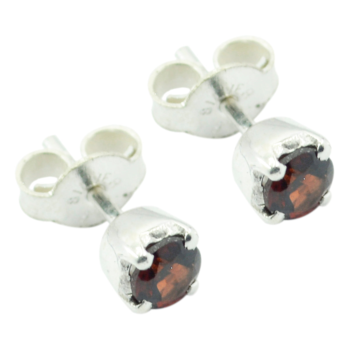 Garnet-Japanese-Zoey-Solitaire-Stud-Red-925-Silver-Earring