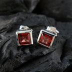 Garnet-Moroccan-Alejandra-Solitaire-Stud-Red-92.5-Silver-Earring