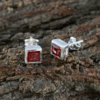 Garnet-Moroccan-Alejandra-Solitaire-Stud-Red-92.5-Silver-Earring