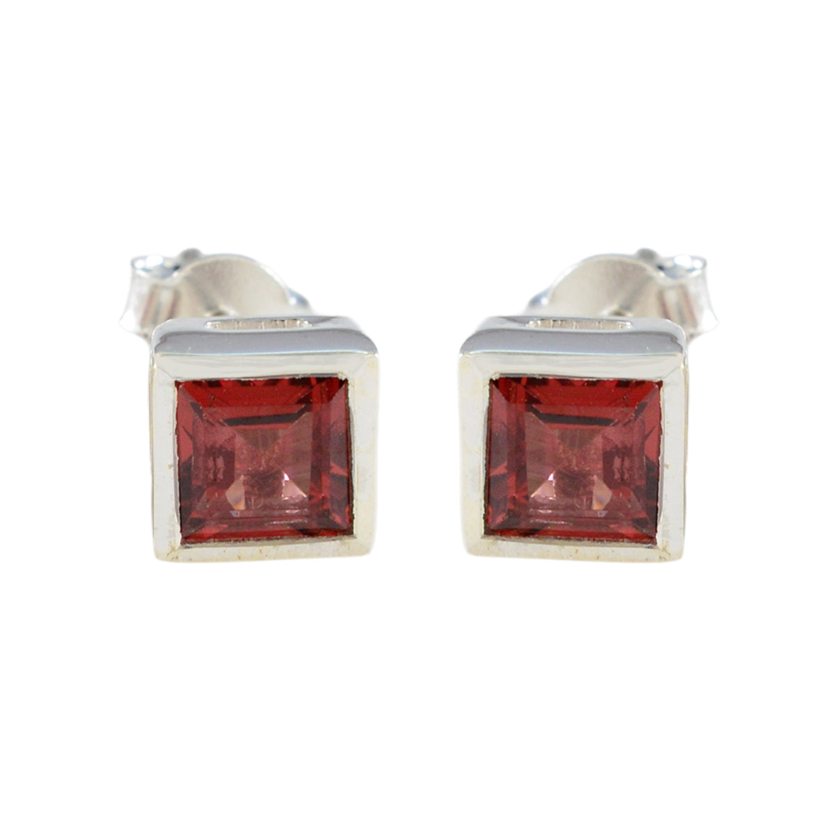 Garnet-Moroccan-Alejandra-Solitaire-Stud-Red-92.5-Silver-Earring
