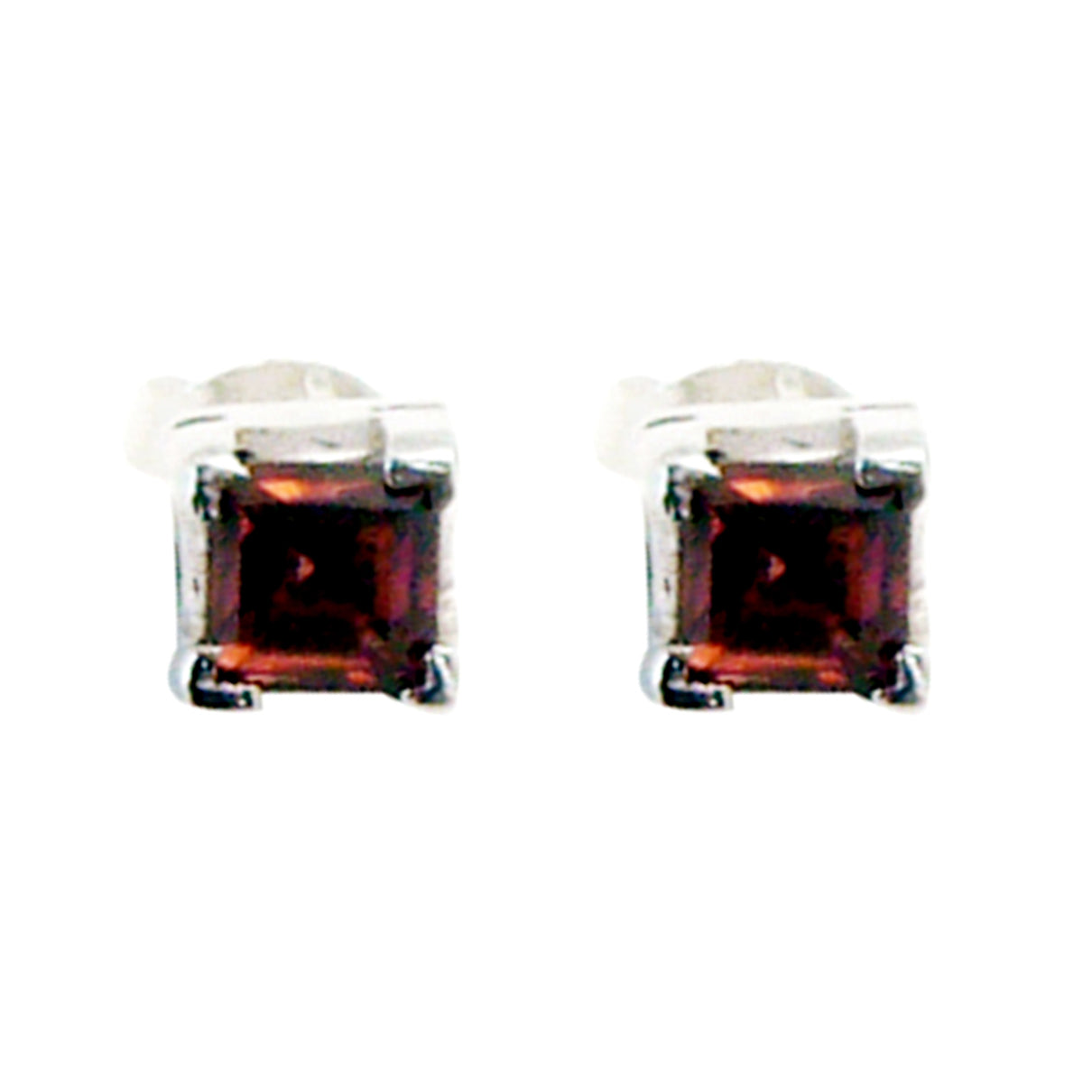 Garnet-Turkish-Aiko-Solitaire-Stud-Red-925-Silver-Earring Image principale du produit
