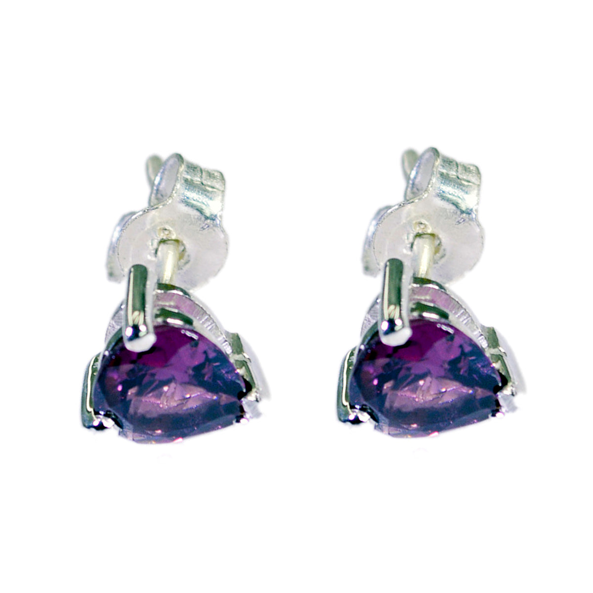 Garnet-Latin-American-Rina-Solitaire-Stud-Red-Silver-Earring Главное изображение товара