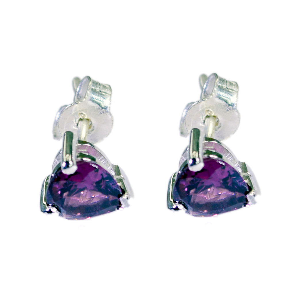 Garnet-Latin-American-Rina-Solitaire-Stud-Red-Silver-Earring