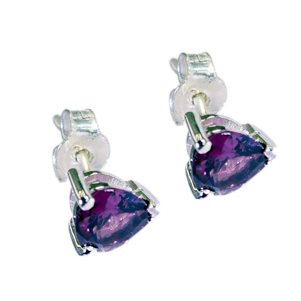 Garnet-Latin-American-Rina-Solitaire-Stud-Red-Silver-Earring