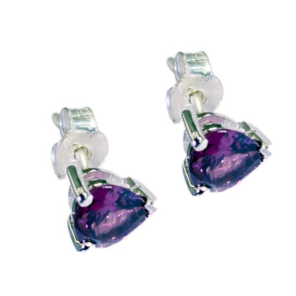 Garnet-Latin-American-Rina-Solitaire-Stud-Red-Silver-Earring