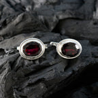 Garnet-Russian-Yuki-Solitaire-Stud-Red-Silver-Earring
