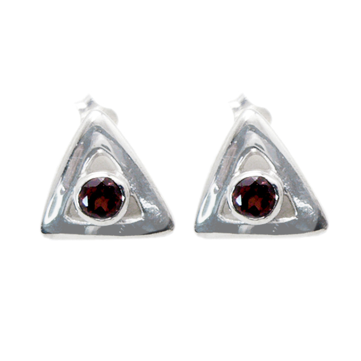 Garnet-Middle-Eastern-Chen-Solitaire-Stud-Red-Sterling-Silver-Earring