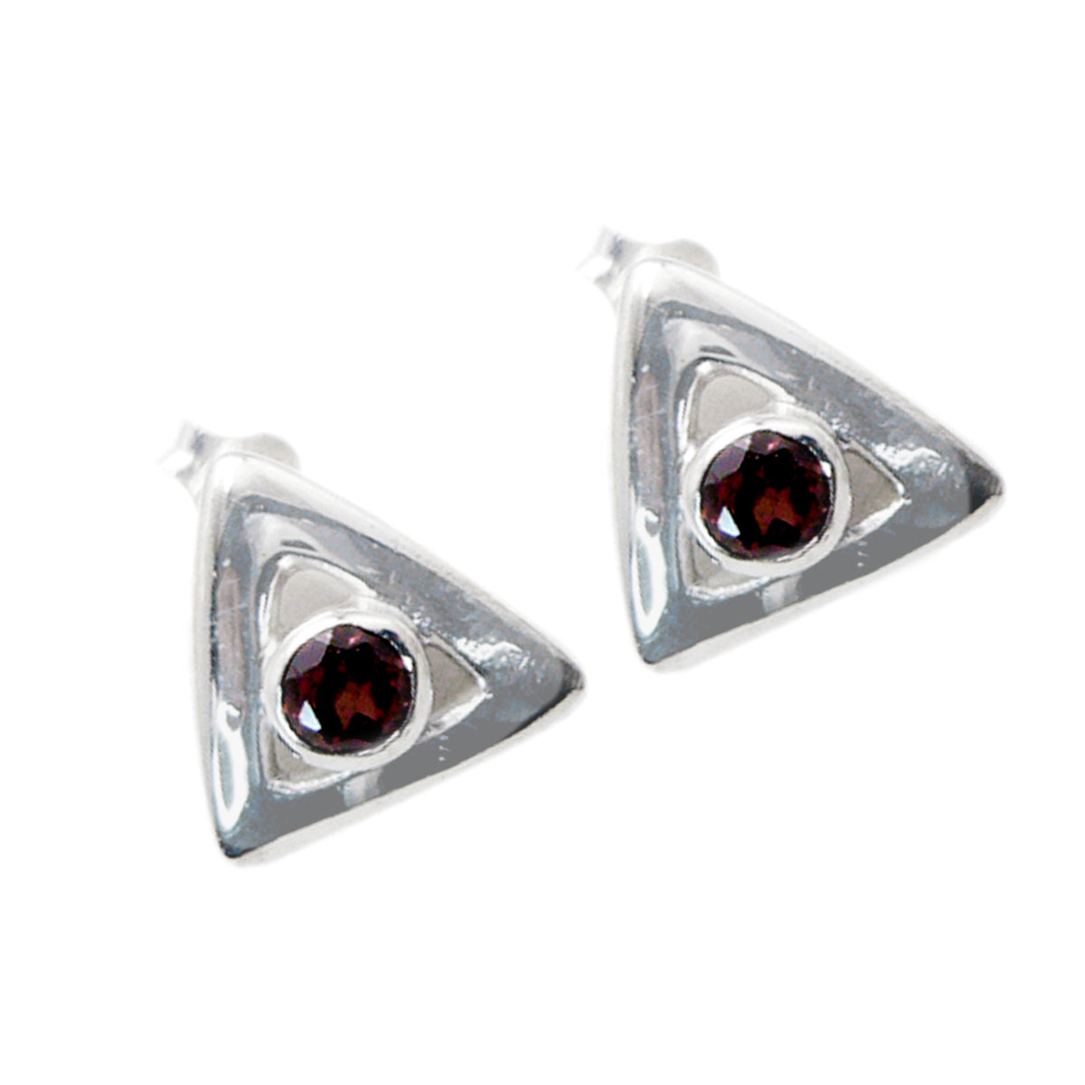 Garnet-Middle-Eastern-Chen-Solitaire-Stud-Red-Sterling-Silver-Earring