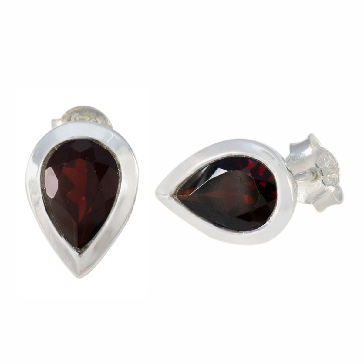 Garnet-German-Lucia-Solitaire-Stud-Red-92.5-Silver-Earring